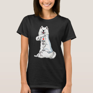 I Love Mom Tattoo Samoyed Mom Dog Women T-Shirt