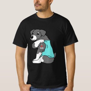 i love mom tattoo schnauzer funny mors day dog T-Shirt