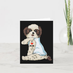 I Love Mom Tattoo Shih Tzu Mom Dog Lover Women  Card
