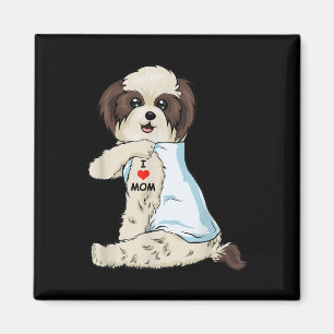 I Love Mom Tattoo Shih Tzu Mom Dog Lover Women  Magnet