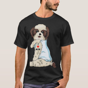 I Love Mom Tattoo Shih Tzu Mom Dog Lover Women T-Shirt