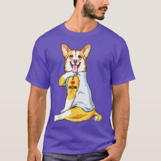 I Love Mom Tattoo Welsh Corgi Mom Dog Lover Women  T-Shirt