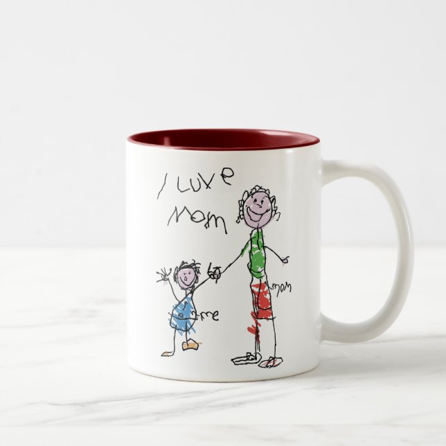 i love mom Two-Tone coffee mug (Right)