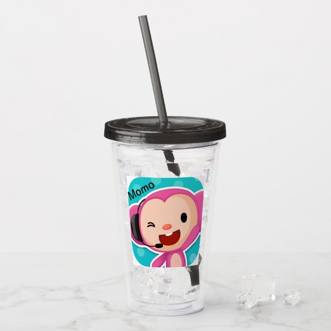 I Love Momo Monkey Acrylic Tumbler (Front Ice)