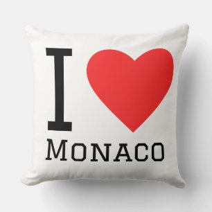 I love Monaco square sticker Throw Pillow
