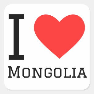 I love Mongolia Square Sticker