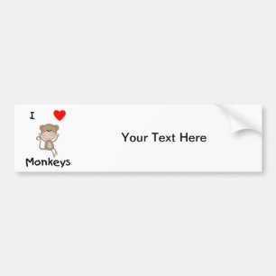 I Love Monkeys (2) Bumper Sticker
