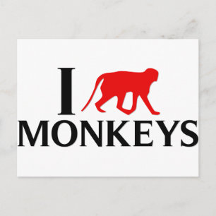 I Love Monkeys Postcard