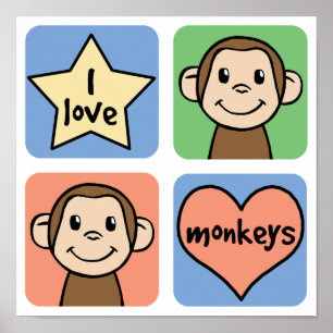 I Love Monkeys Poster