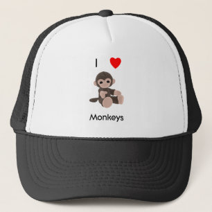 I Love Monkeys Trucker Hat