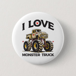 I Love Monster Truck 2 Inch Round Button