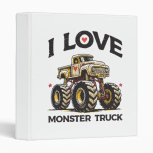 I Love Monster Truck Binder