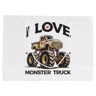I Love Monster Truck Large Gift Bag