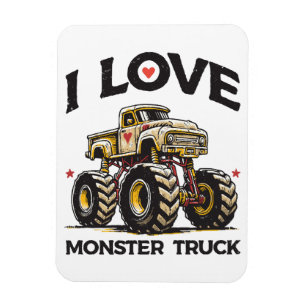 I Love Monster Truck Magnet