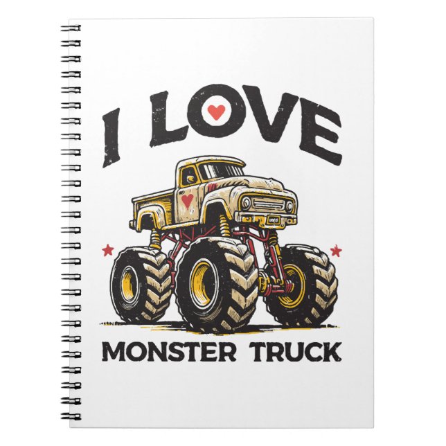 I Love Monster Truck Notebook (Front)