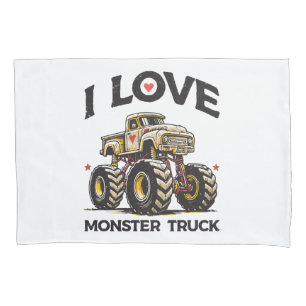 I Love Monster Truck Pillowcase