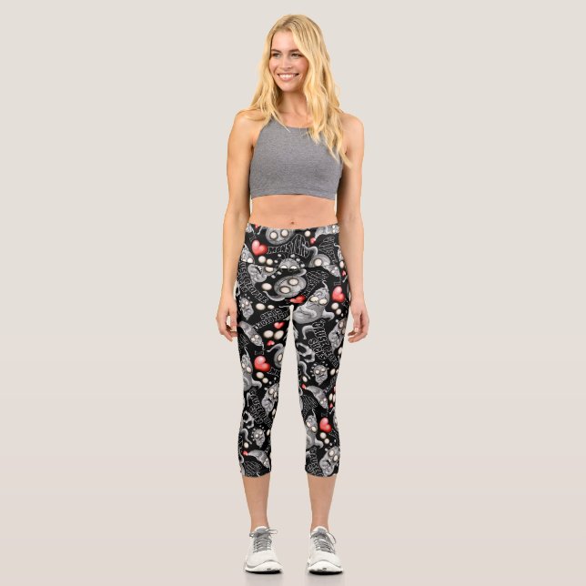 I Love Monsters 'cause People Sucks Capri Leggings (Front)