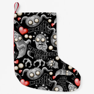I Love Monsters 'cause People Sucks Small Christmas Stocking