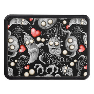 I Love Monsters 'cause People Sucks Trailer Hitch Cover
