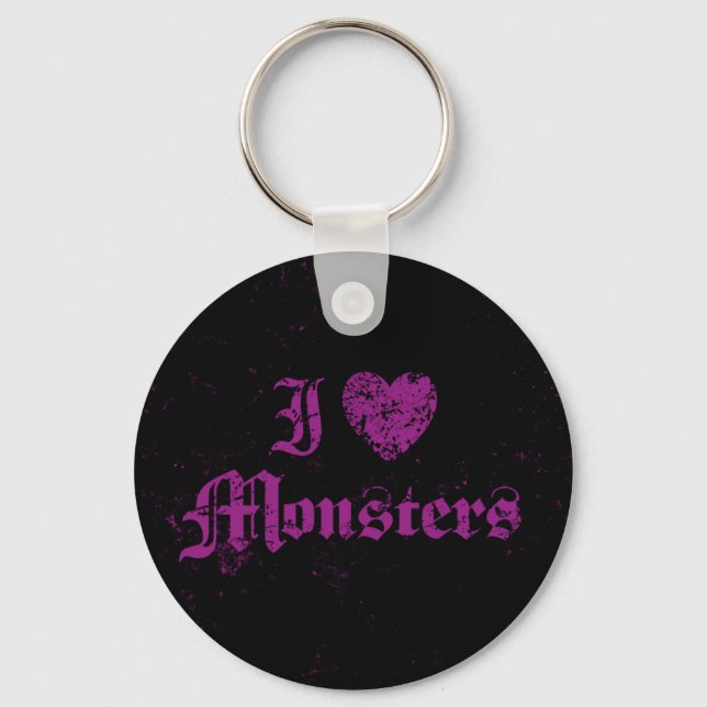 I Love Monsters Keychain (Front)