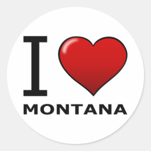 I LOVE MONTANA CLASSIC ROUND STICKER