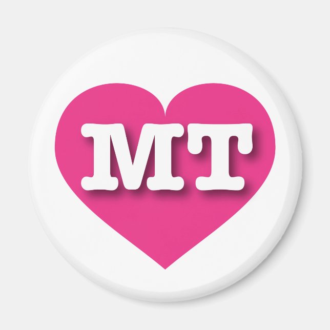 I love Montana - MT hot pink heart Magnet (Front)
