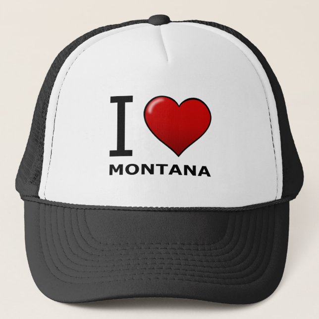 I LOVE MONTANA TRUCKER HAT (Front)