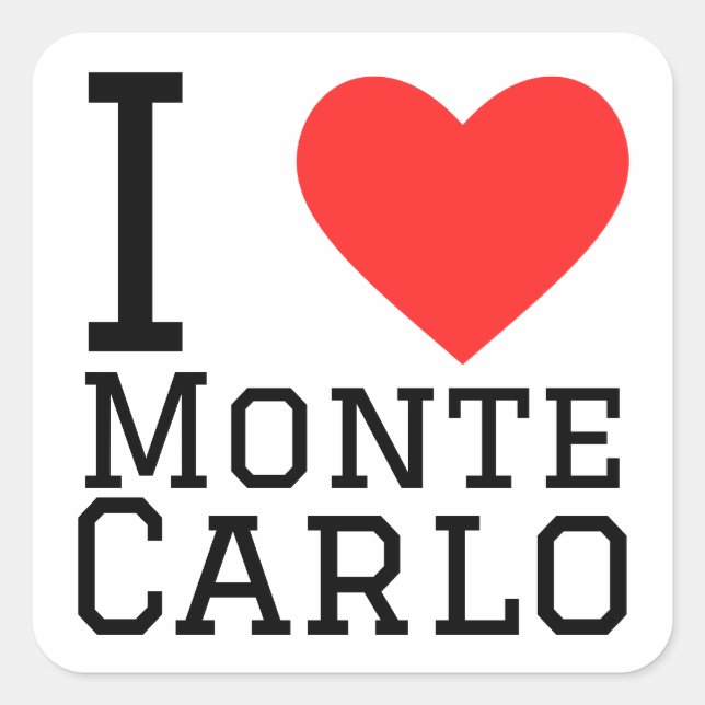 I love Monte carlo Square Sticker (Front)