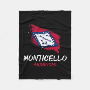I Love Monticello Arkansas Splatter Trip Vacation Fleece Blanket