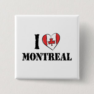 I Love Montreal Canada 2 Inch Square Button