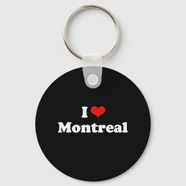 I Love Montreal Tshirt White Tshirt Keychain (Front)
