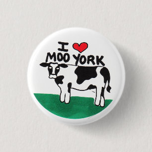I Love Moo York 1 Inch Round Button