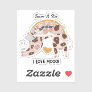 I Love Mooo Cute Cow Customized Gift Him Her   