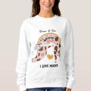 I Love Mooo Cute Cow Customized Gift Him Her Sweatshirt