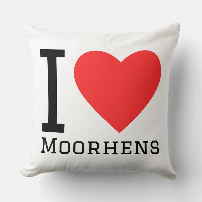 I love moorhens throw pillow (Front)