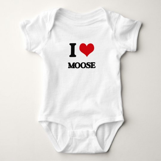 I Love Moose Baby Bodysuit