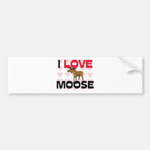 I Love Moose Bumper Sticker