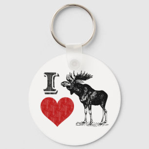 I Love Moose Keychain