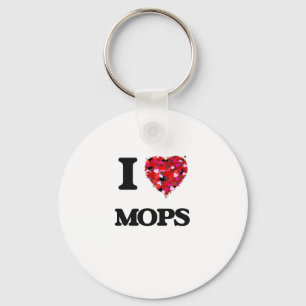 I Love Mops Keychain