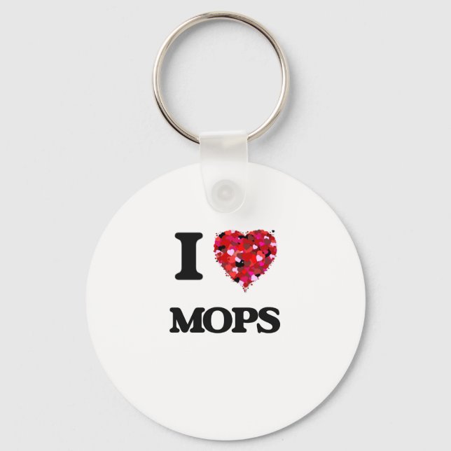 I Love Mops Keychain (Front)