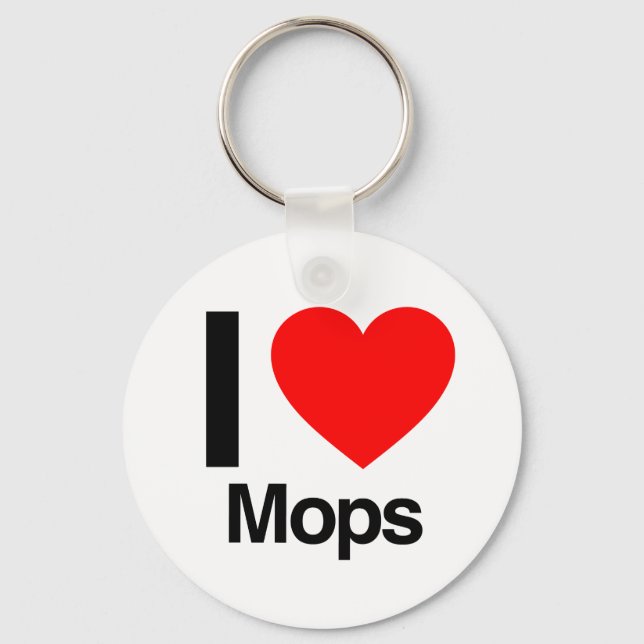 i love mops keychain (Front)
