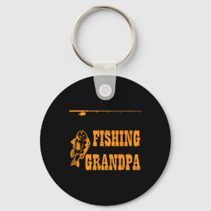 I Love More Fishing Grandpa Fathers Day Grandfathe Keychain