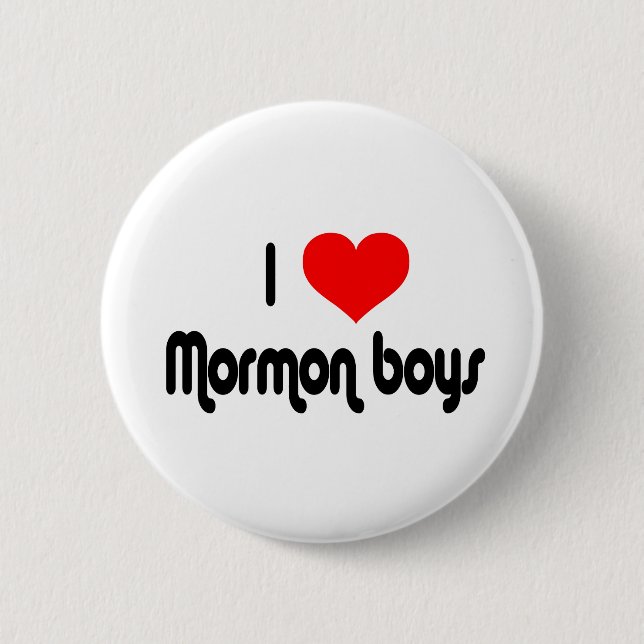 I Love Mormon Boys 2 Inch Round Button (Front)