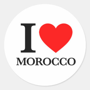 I Love Morocco Classic Round Sticker