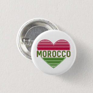 I Love Morocco, Moroccan Heart 1 Inch Round Button