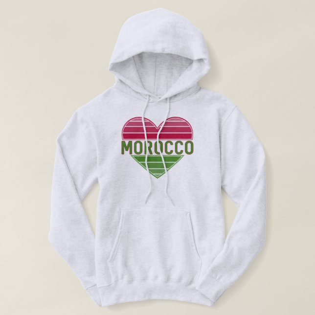 I Love Morocco, Moroccan Heart Hoodie (Design Front)