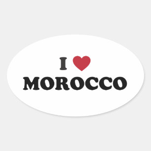 I Love Morocco Oval Sticker