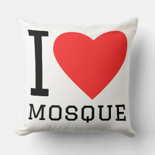 I love mosque throw pillow