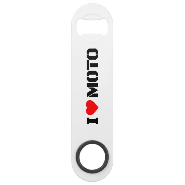 I Love Moto Bottle Opener Bar Key (Front)