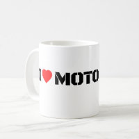 I Love Moto Motorcycle Coffee Mug